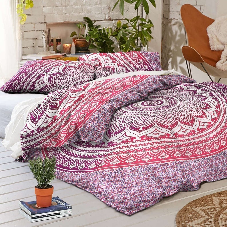 Mandala Quilt Doona Duvet Quilt Cover TwinQueen Size Bedding Comforter Boho Duvet Set pillowcase