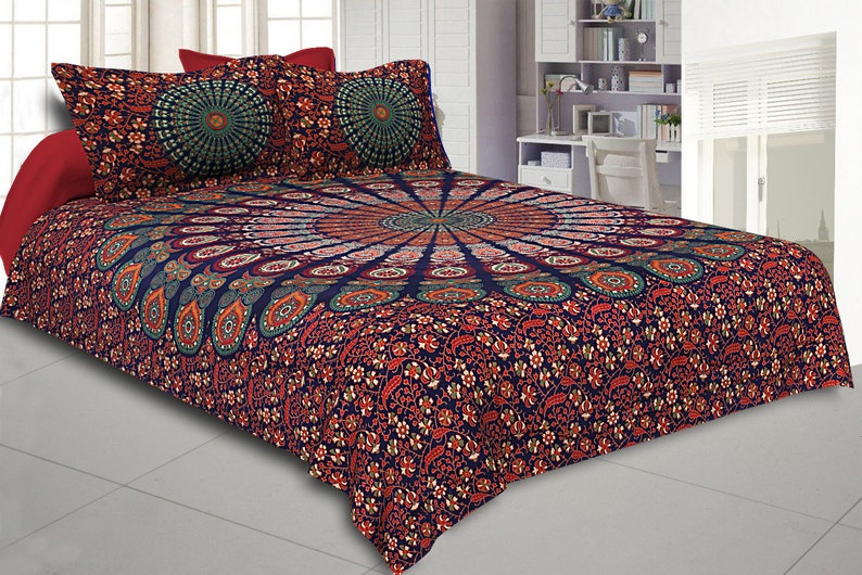 Mandala Bed Sheet Set Queen Size Bedding Set Boho Mandala Etsy