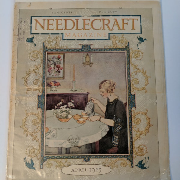 Vintage April 1923 Needlecraft Magazine Fashion Advertisements Patterns Crafts