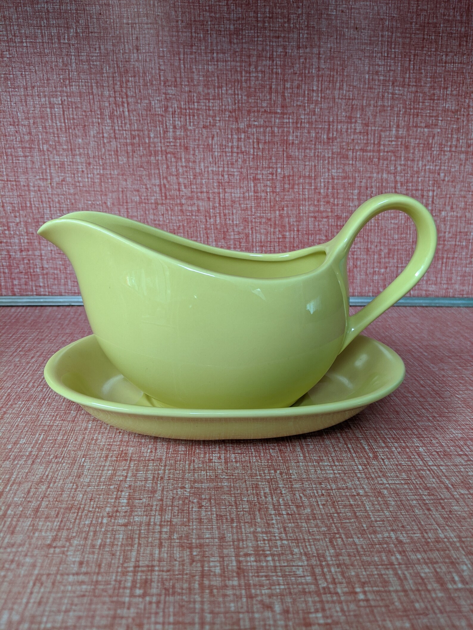 Vintage Yellow Gravy Boat with Saucer Etsy