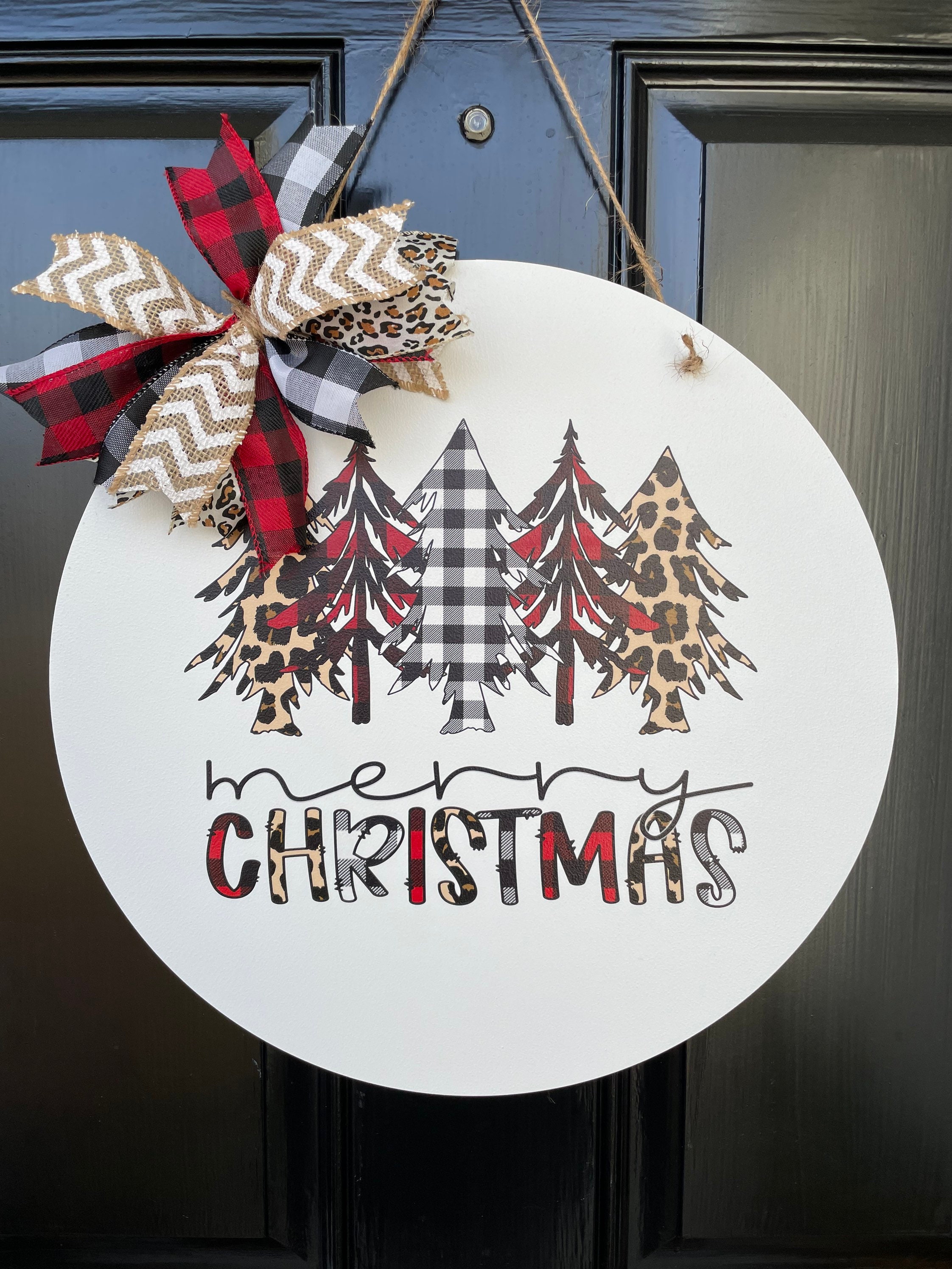 Christmas Door Hanger Merry Christmas Door Hanger Wooden Etsy