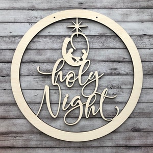 O Holy Night Door Hanger - Holiday Door Hanger - Christmas Door Hanger - Religious Door Hanger