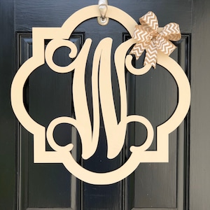 Monogram Monogram Door Hanger Wooden Door Hanger Mothers Day Summer Door Hanger Spring Door Hanger Personalized Gift image 1