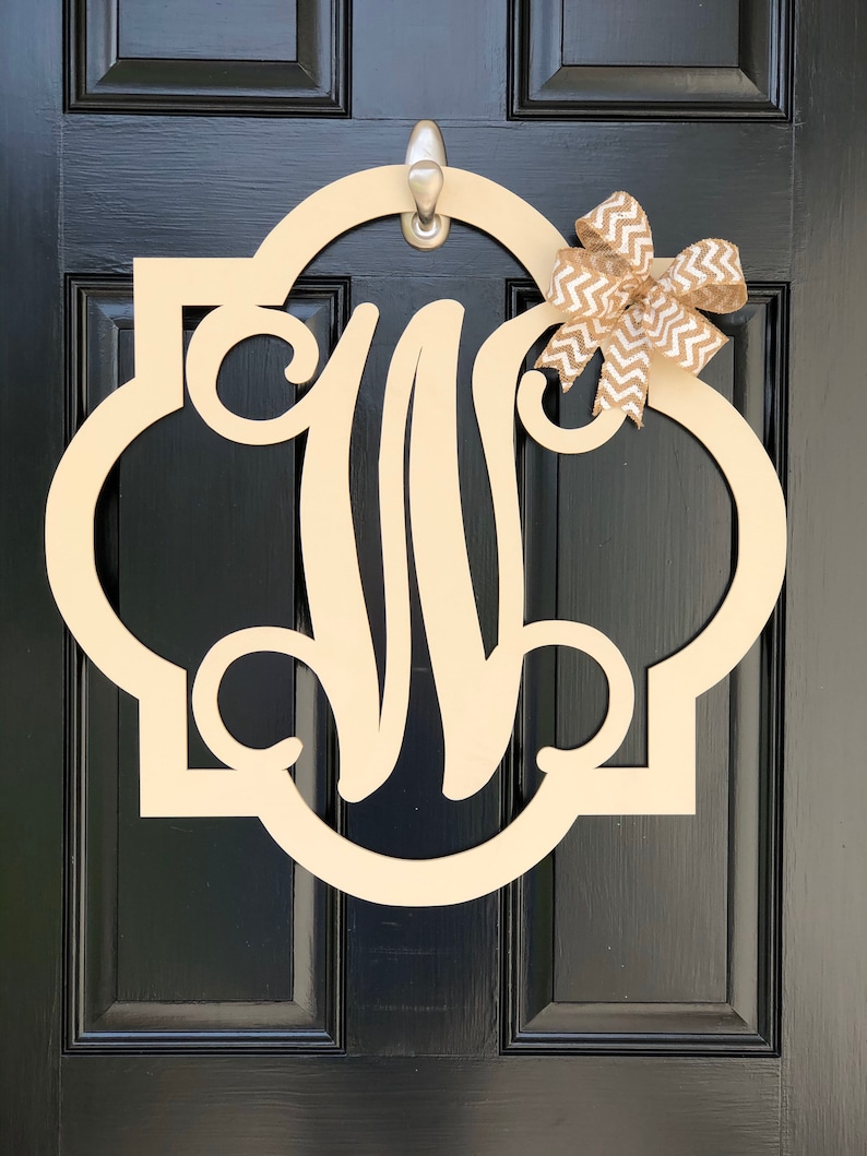 Monogram Monogram Door Hanger Wooden Door Hanger Mothers Day Summer Door Hanger Spring Door Hanger Personalized Gift image 1