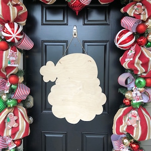 Santa Claus Door Hanger Blank - Wooden Blank - Santa Door Hanger Blank