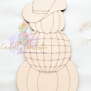 Disco Ball Stacked Pumpkin Door Hanger Blank: Baltic Birch Wood
