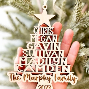 Family Tree Ornament | Personalized Ornament | Custom Ornament | Family Ornament | Christmas Ornament | Wooden Ornament | Name Ornament