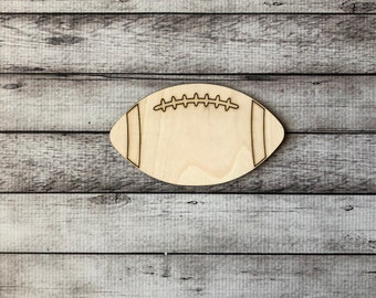 Football Blank with Etched Lines - football DIY - Wooden Football Cutout