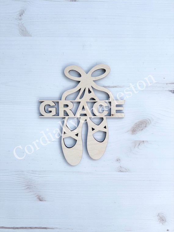 Ballerina Slipper Wooden Name Sign: Nursery Decor