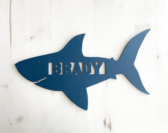 Shark Sign - Kids Name Sign - Shark - Kids Room - Playroom Sign - Nursery Sign