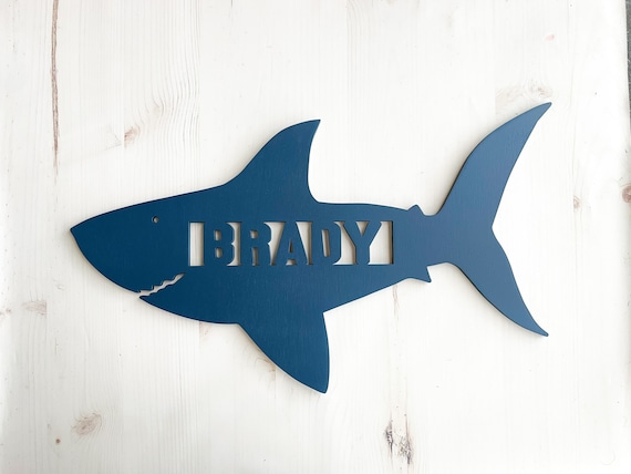 Shark Sign - Kids Name Sign - Shark - Kids Room - Playroom Sign - Nursery Sign