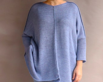 NEW Womens Italian Oversize Soft Knit Lagenlook Plus Boho Top