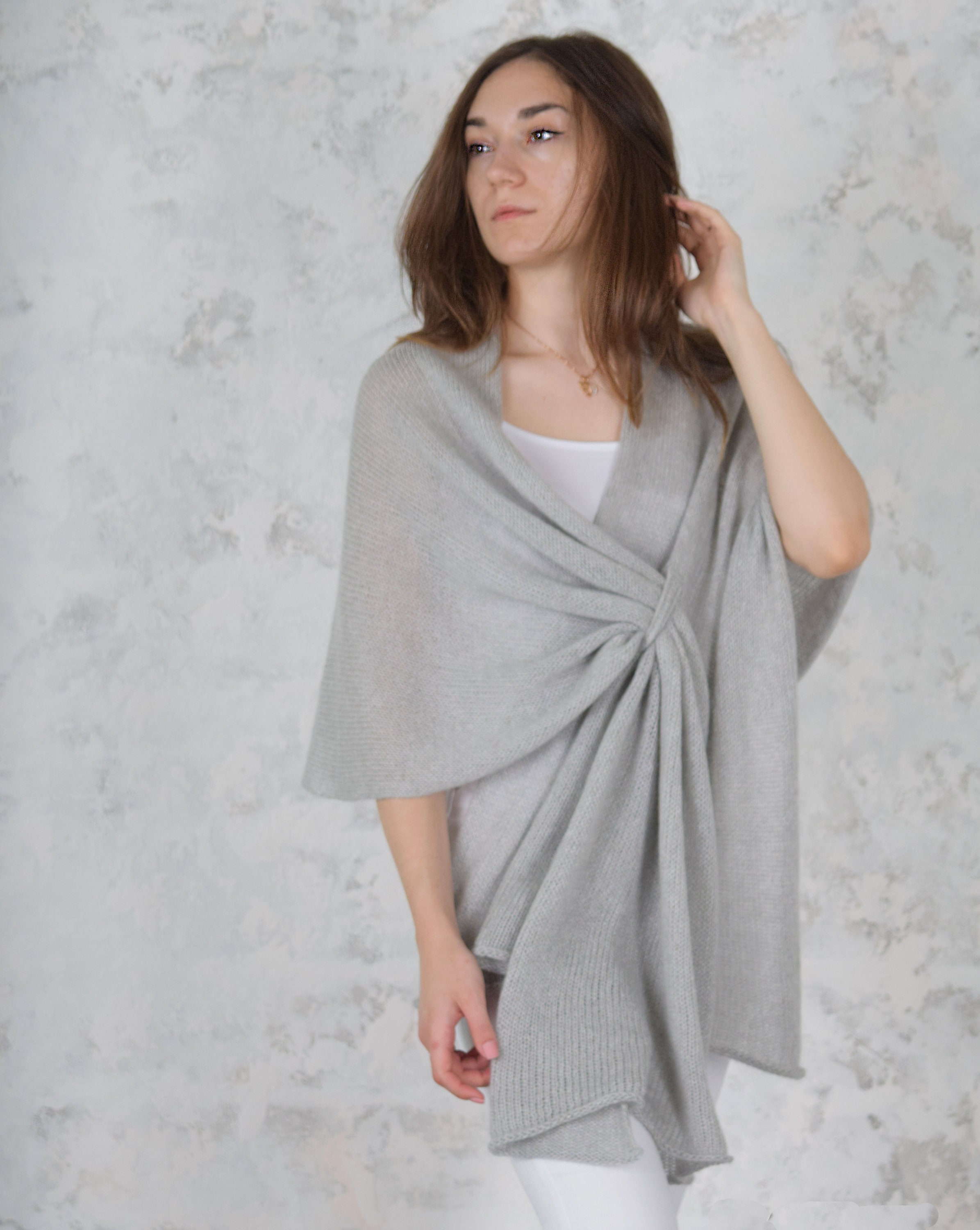 Wrap on shoulders Knit shoulder wrap Womens knit shawl Etsy