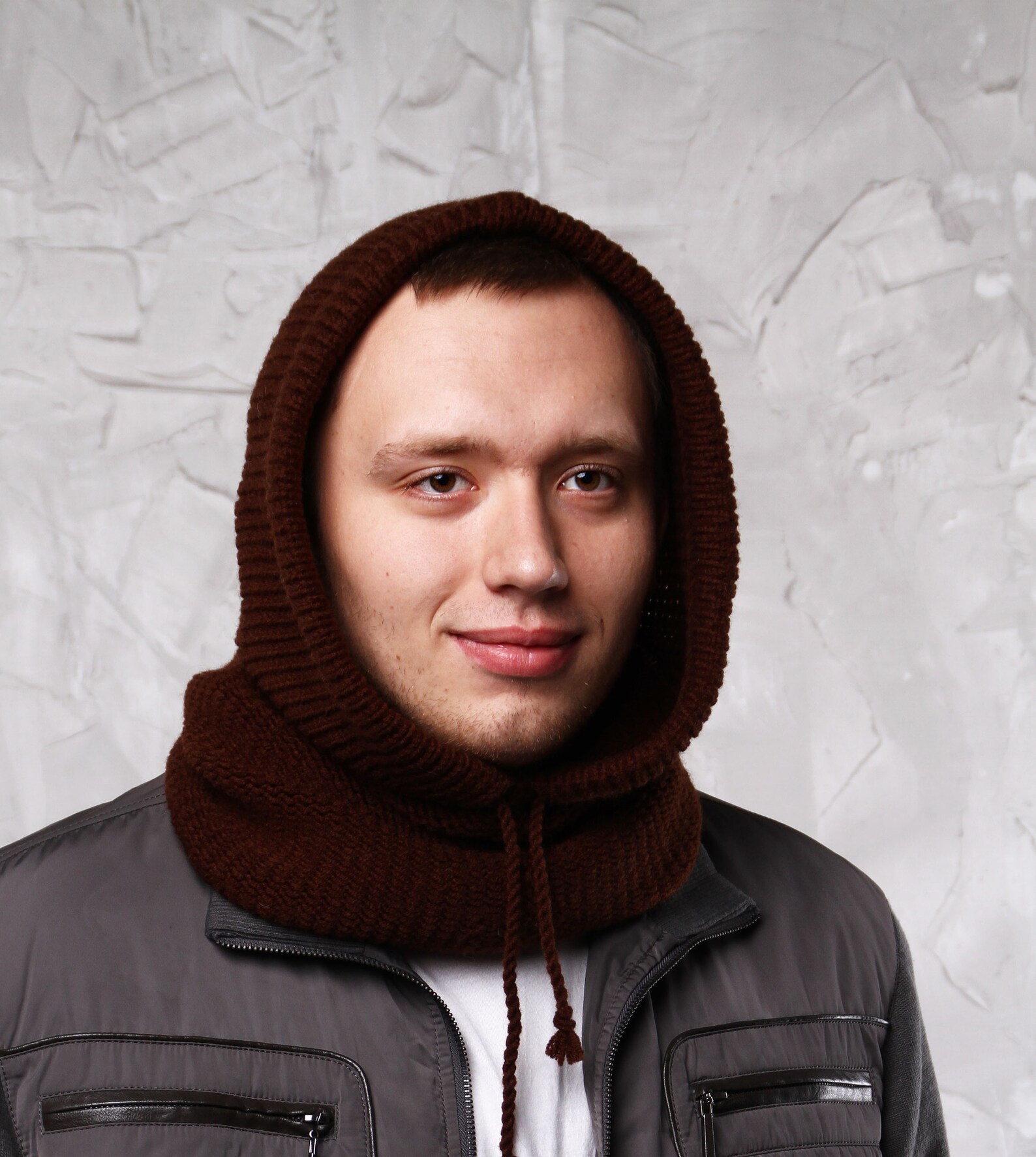 Scarf with Hood Mens hood scarf Hooded cowl Etsy
