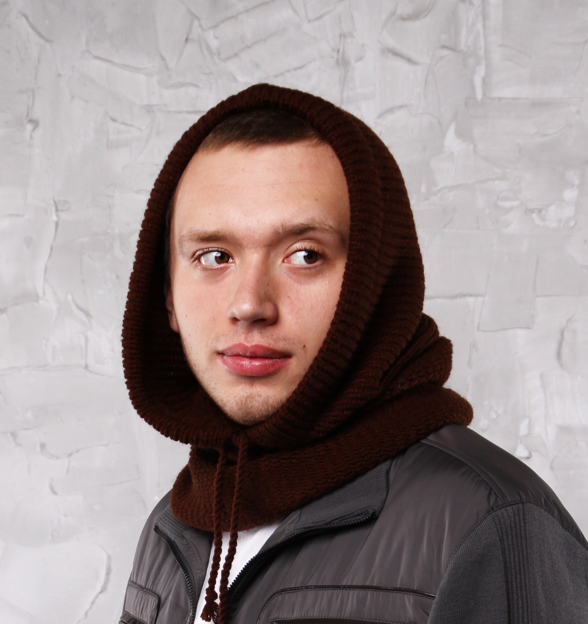Scarf with Hood Mens hood scarf Hooded cowl Etsy