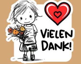 24 Aufkleber "Vielen Dank!", Danke- Sticker z.B. für Versand oder Briefe (3.8x3.6cm)