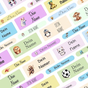90 Namen-Sticker für Schule- und Kita - 30 größere für z.B. Brotboxen, Federtasche etc. und 60 kleinere für z.B. Stifte, Lineal etc.