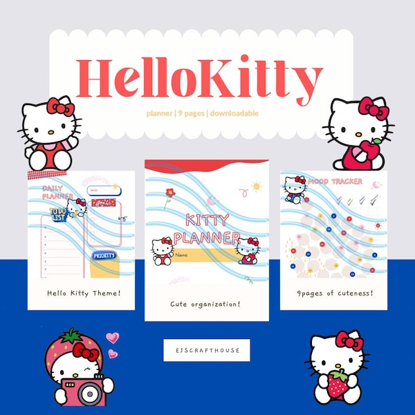 Cute Kitty Printable Planner | 9 vellen