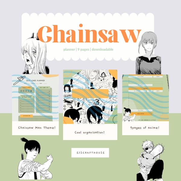 Chainsaw Anime Printable Planner | 9 sheets