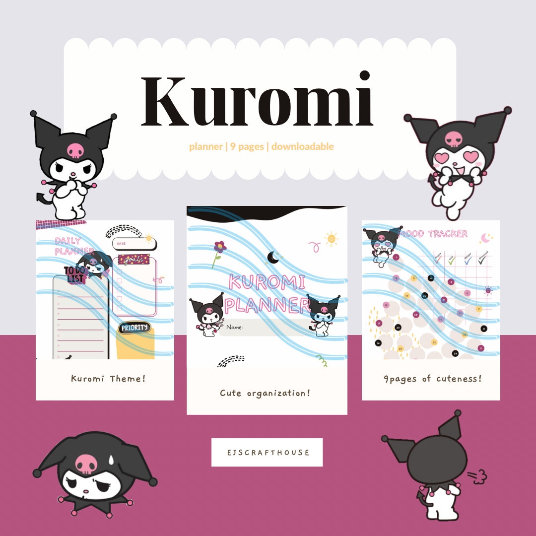 Goth Y2k Rabbit Printable Planner | 9 Sheets - Etsy