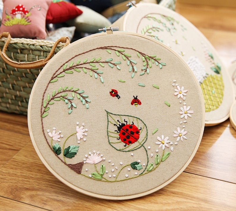 DIY Embroidery Kit Animal Sheep For Beginner Embroidery Kit Etsy