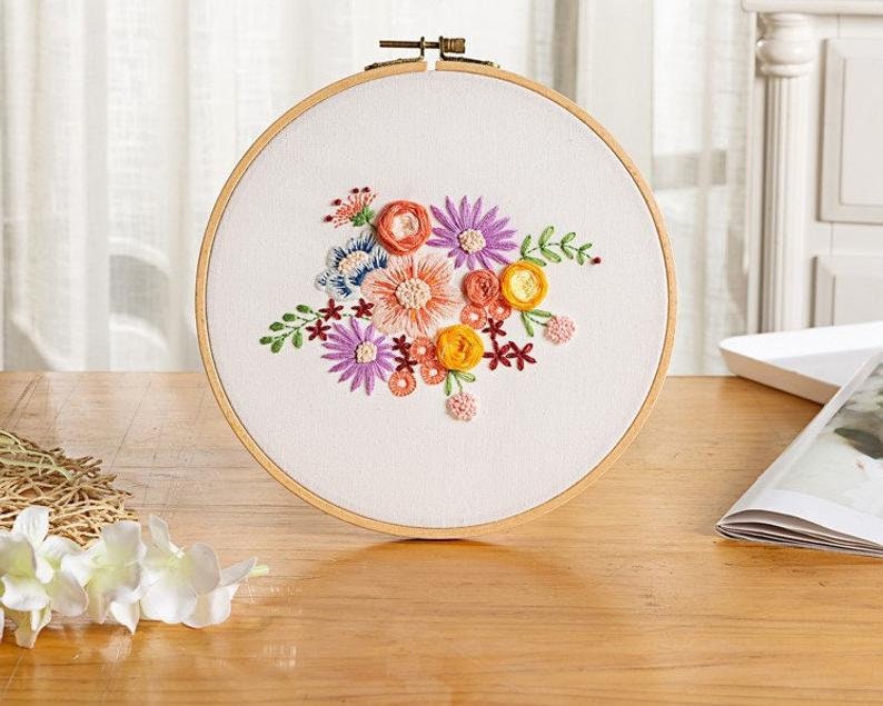 Download Hand Embroidery Kit Diy Modern Embroidery Kit Diy Craft Kit For Adults Modern Embroidery Kit Beginner Embroidery Hoop Wall Art Daisys Embroidery Sewing Fiber Delage Com Br