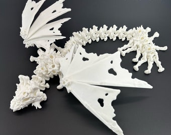 3D Printed Hollow Winged Dragon/Skeleton Dragon/articulated fidget toy dragon/Spooky Halloween Decor/Halloween gift idea/ 3d printed toy