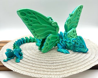 3D Printed Butterfly Dragon/ Winged Dragon/ Articulated Dragon/ fidget toy dragon/ 3D printed toy/ Whimsical/ Fun 3D prints