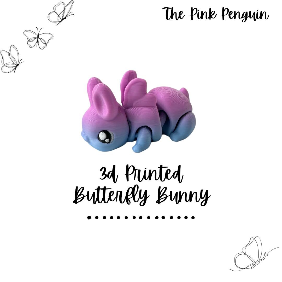 3D Printed Butterfly Bunny Flexi/moveable 3d Prints/fun Fidget/unique ...
