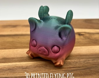 3D Printed Flying Pig/Rainbow/funny gift idea /unique gift for girl or boy/ farm animals/ unique gift idea
