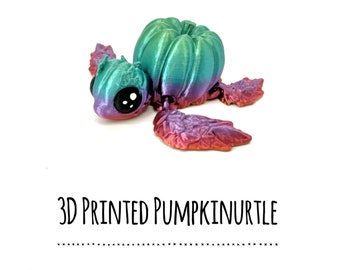 3D Printed Pumpkinurtle/ halloween pumpkin turtle flexible sensory fidget toy/ cute Halloween decorations/ Halloween gift idea/spooky season