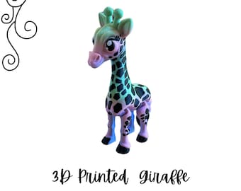 3D Printed Giraffe /flexible 3d prints/fun fidget/unique gift for kids/ zoo animals/spotted/ safari theme