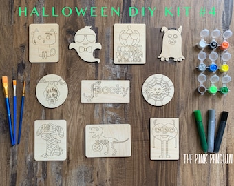 Halloween DIY Paint Kit 4/magnets/kids craft kit/ornaments/ kids activity/gift for boys