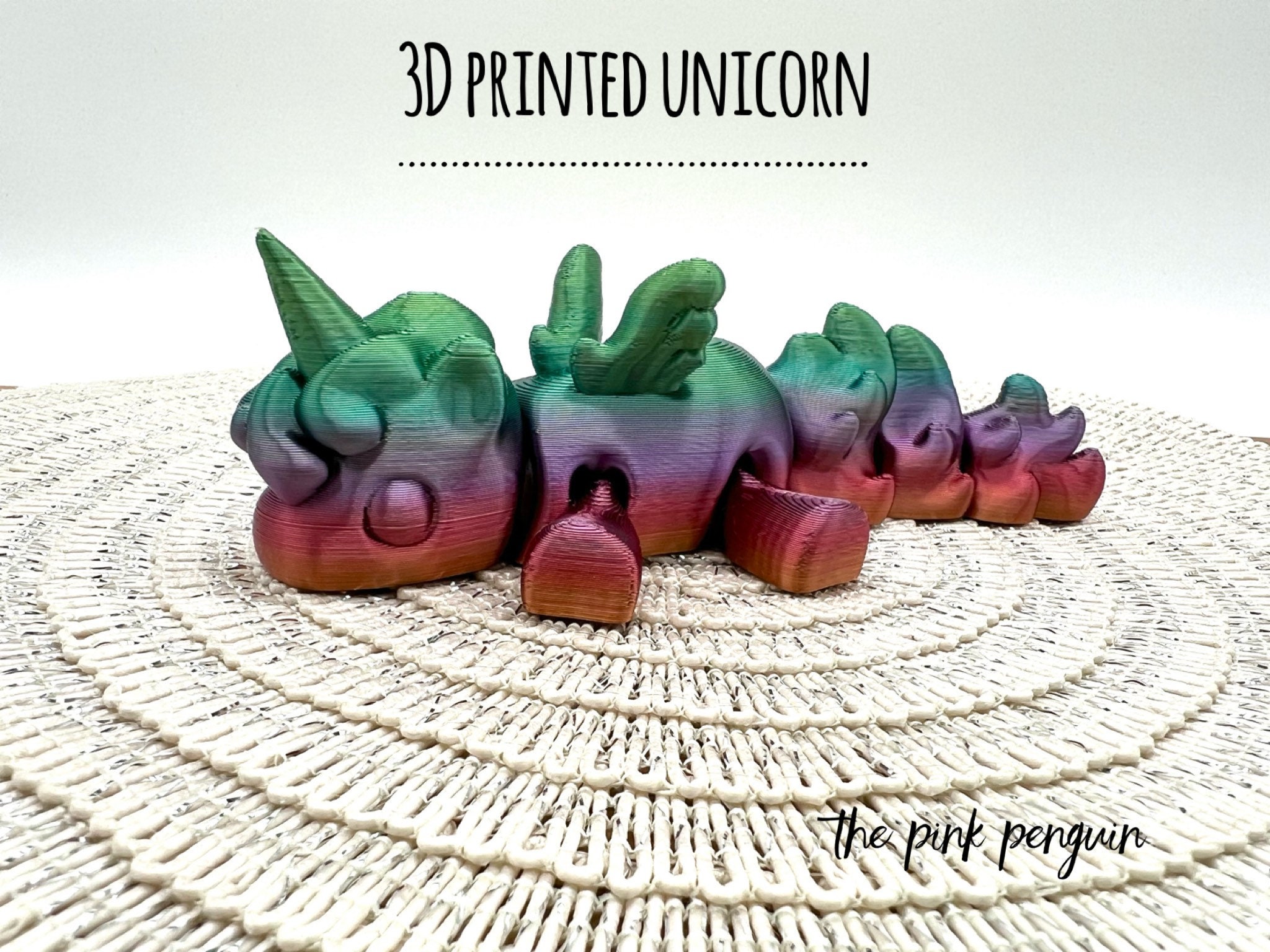 Cute 3D Printed Winged Unicorn/alicorn/ Rainbow/articulated 3D Model ...