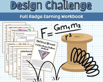 Leap Bot Design Challenge Workbook | Scout Badge Activity Guide | Brownies | STEM Activity | Science | Force | Gravity | Energy