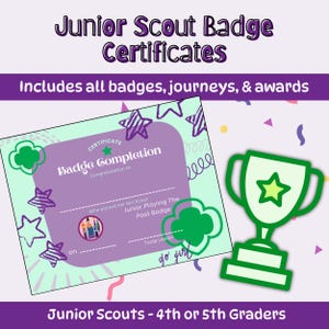 Junior Scout Badge & Award Certificate Bundle | Updated for the 2025-2026 Year | Troop Leader Resource | Troop Organization | Badge Ceremony