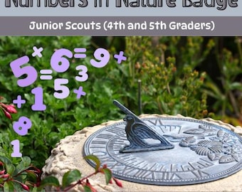Pacchetto di distintivi "Numeri nella natura" per ragazzi / Lavoro sui distintivi / Scout / Distintivi di matematica / Piano di riunione completo / Attività a bassa preparazione / Riunione scout facile