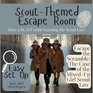 Avventura nella stanza di fuga Scout Mystery / Attività di incontro / IMPARA la LEGGE SCOUT / Capo truppa / Idee per incontri / Gioco di apprendimento