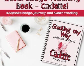 Scout Cadette Badge Tracking Book| 4 included cover options | UPDATED SUMMER 2025 | Scout Planner | Cadette Gift | Keepsake