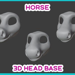 3D Printable Horse Fursuit Head Bases (FILE ONLY)