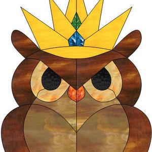 Royal Owl Stained Glass Pattern