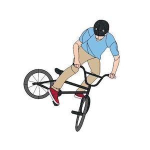 BMX Rider Stained Glass Pattern