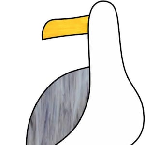 Patrón de vidrieras de gaviota de dibujos animados