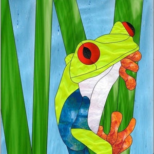 Tree Frog Stained Glass Pattern