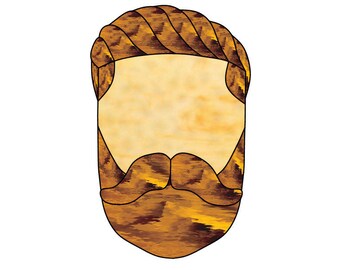 Modèle de vitrail barbe et moustache