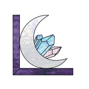 Moon & Crystals Stained Glass Pattern