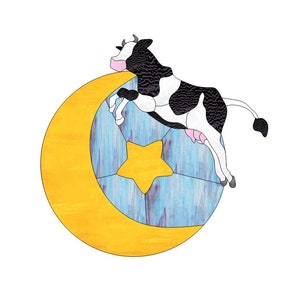 Cow Over Moon Glass Pattern