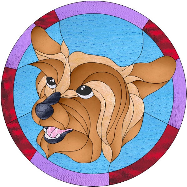 Yorkie Stained Glass Pattern Etsy