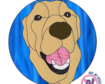 Golden Retriever Buntglasmuster