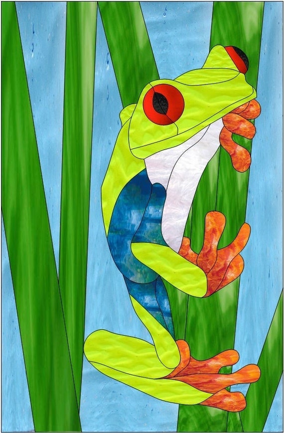Tree Frog Stained Glass Pattern
